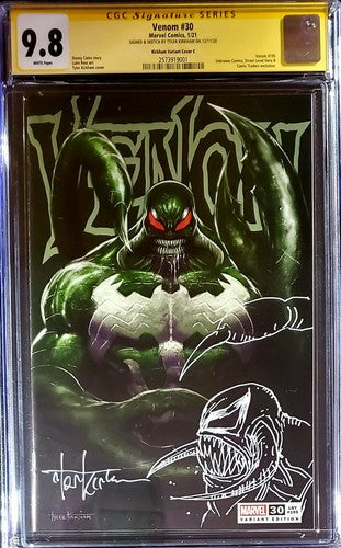 π₯π¨ Venom #30 CgC 9.8 trade Signed & sketch Remark by Tyler Kirkham Scorpion