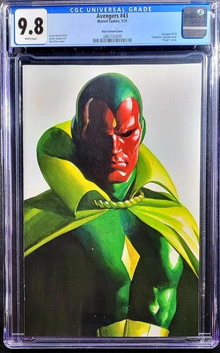 π₯π¨ Avengers #43 CGC 9.8 Alex Ross Timeless Vision π₯ Crain Gleason jtc