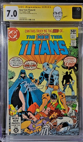 π₯π¨ New Teen Titans #2 (12/80) CGC 7.0 SS Signed by Marv Wofman π₯ Perez Label
