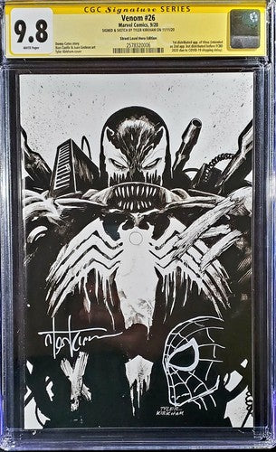 π₯π¨ Venom #26 cgc 9.8 SS signed sketch remark Tyler Kirkham πΈοΈ remarque knull