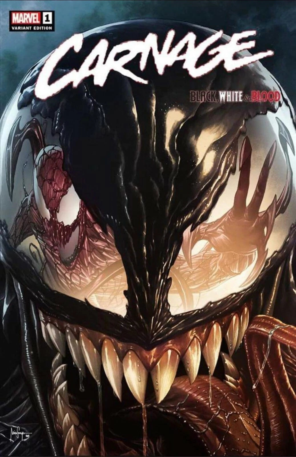 CARNAGE BLACK WHITE & BLOOD #1 MICO SUAYAN SET - CRAIN VENOM SPIDER-MAN