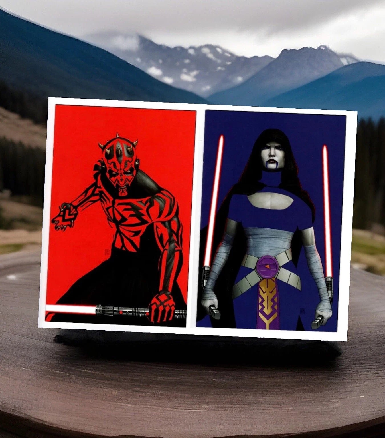 Star Wars, Lot of 2, Darth Maul, Ventress, Negative Space, JTC, John Tyler Christopher, Virgin, Virgin Variant