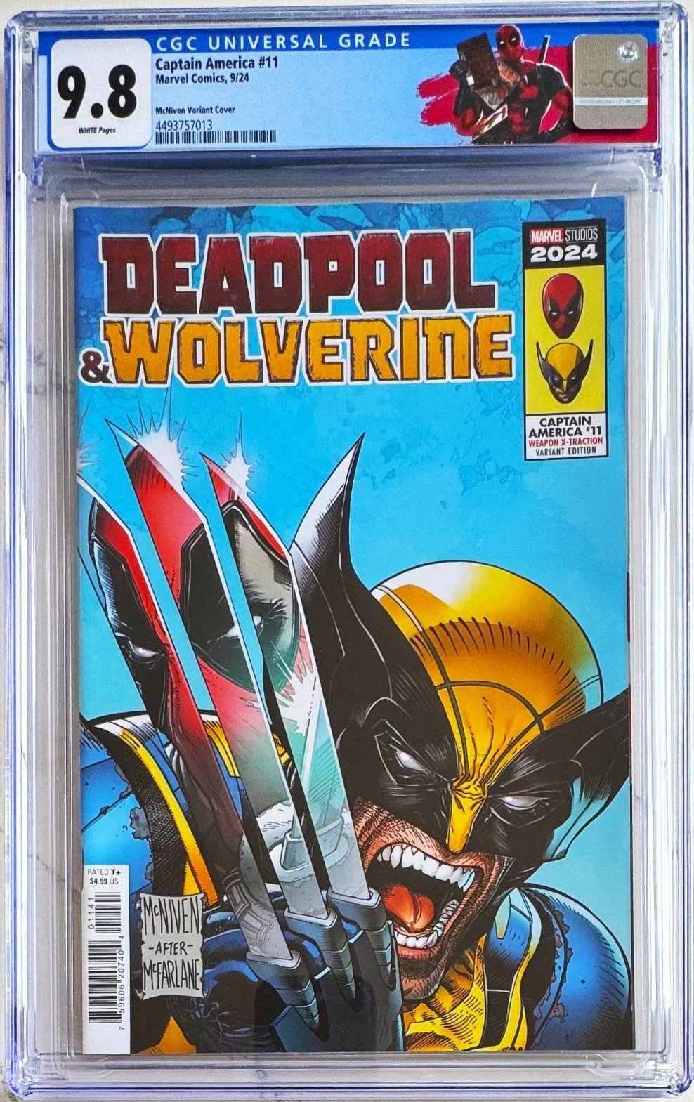 CAPTAIN AMERICA #11 CGC 9.8 🔥 MCNIVEN HULK #340 HOMAGE VAR DEADPOOL WOLVERINE