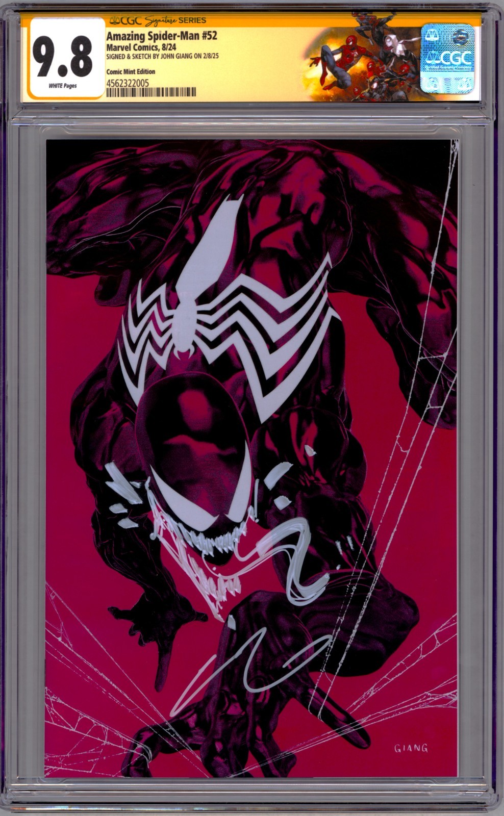 AMAZING SPIDER-MAN 52 CGC 9.8 SS 🔥 SIGNED & REMARKED BY JOHN GIANG PINK SDCC