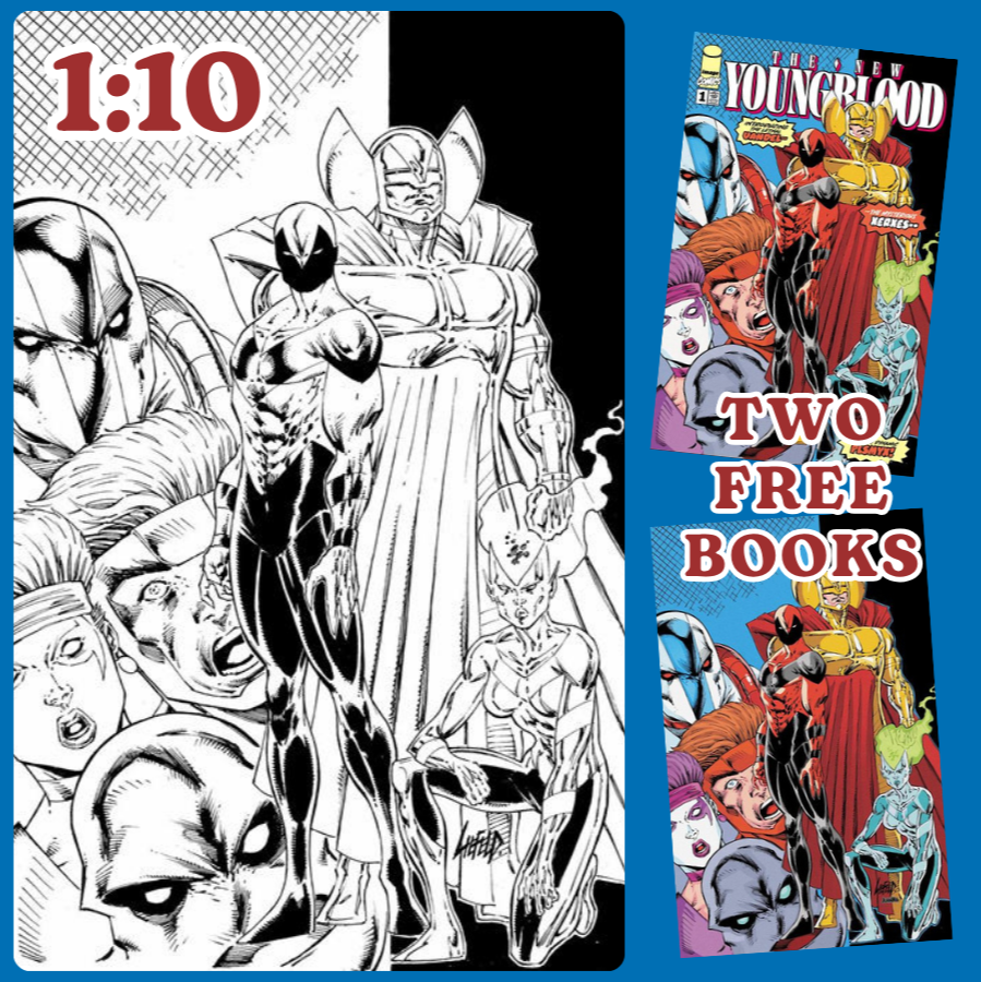 YOUNGBLOOD #1 🔥 (2025) 2ND PRINT CVR C INC 1:10 LIEFELD B&W VIRGIN VARIANT NM+