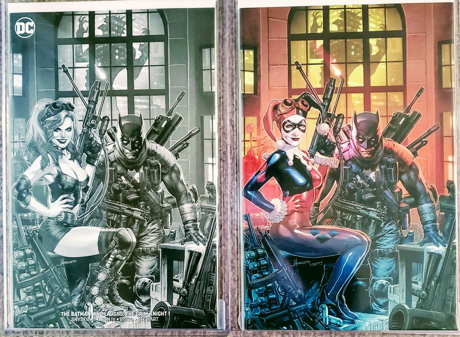 Batman Who Laughs The Grim Knight #1 Jay Anacleto Variant & B&W DC Harley Quinn