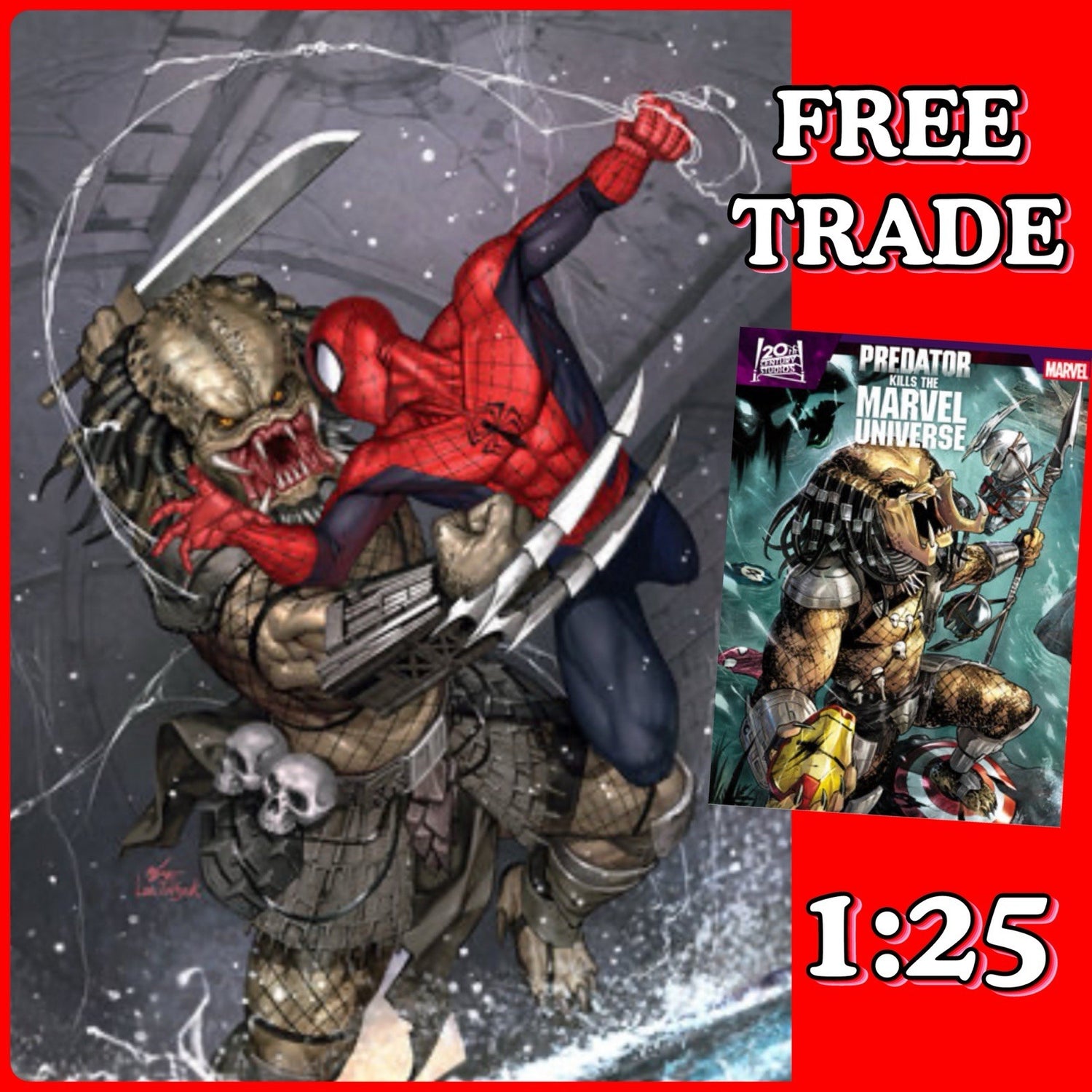 PREDATOR KILLS THE MARVEL UNIVERSE #1 INHYUK LEE 1:25 VIRGIN 2ND PRINT VARIANT