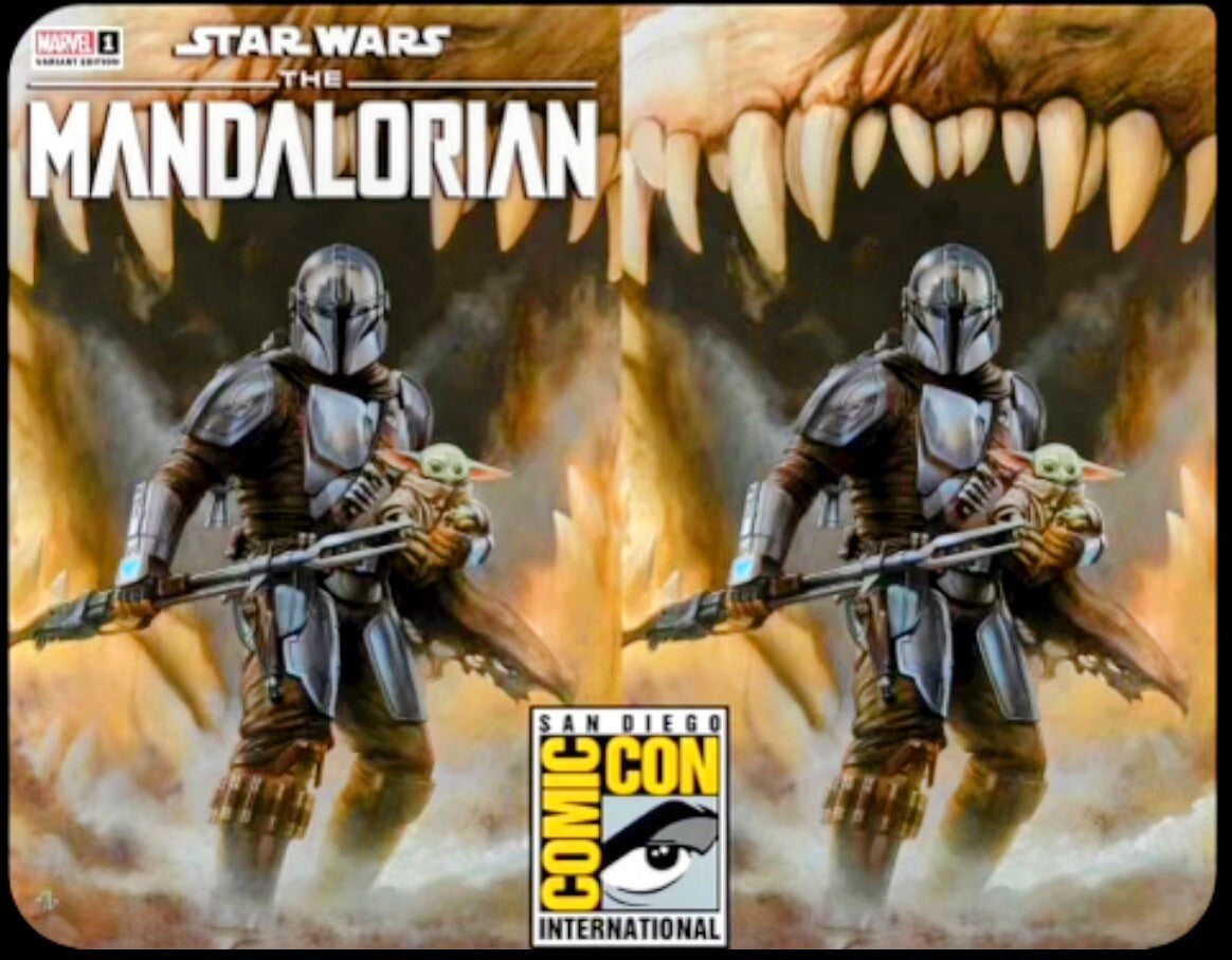 π₯ π¨ Mandalorian S2 #1 SDCC 23' Trinity Comics 2 Pack by Adi Granov W COA