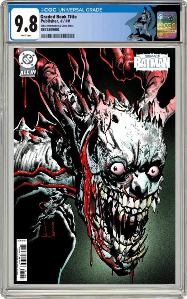 ABSOLUTE BATMAN #15 CGC 9.8 π₯ CVR D BRIAN BOLLAND JOCK CARD STOCK VARIANT