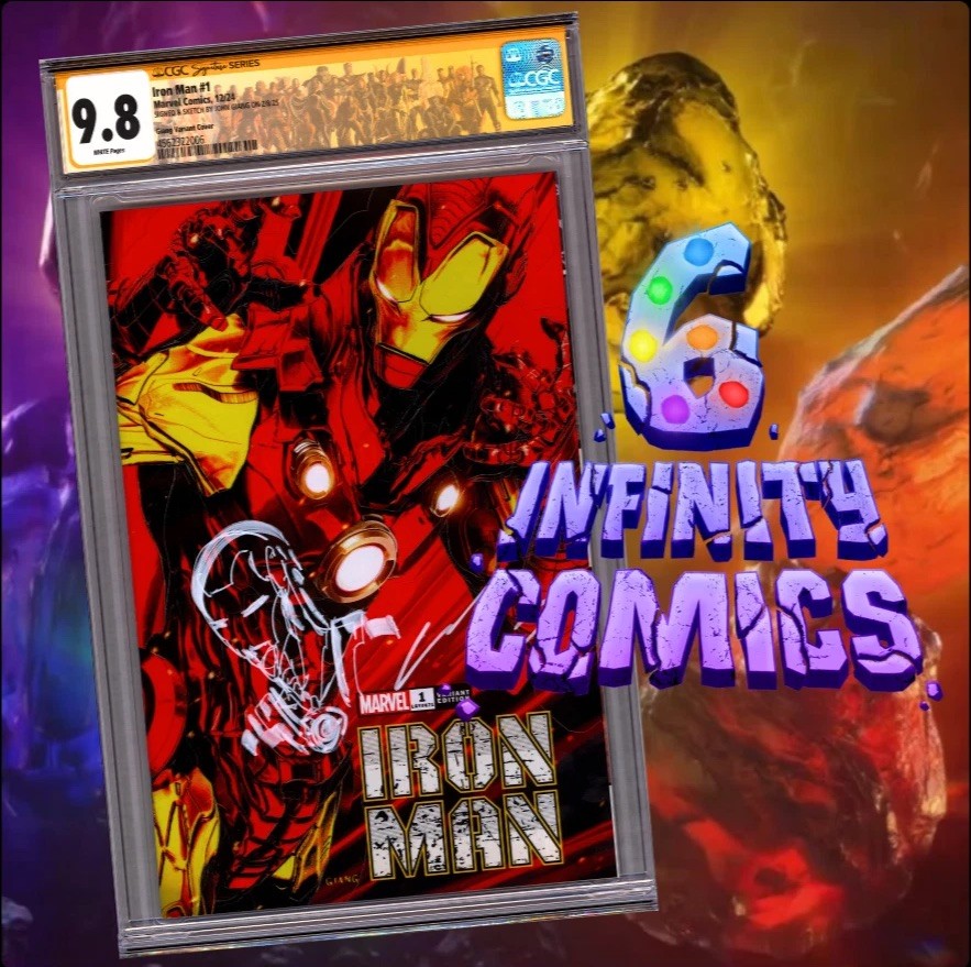 Iron man, sketch, remark, signature, John Giang, CGC 9.8