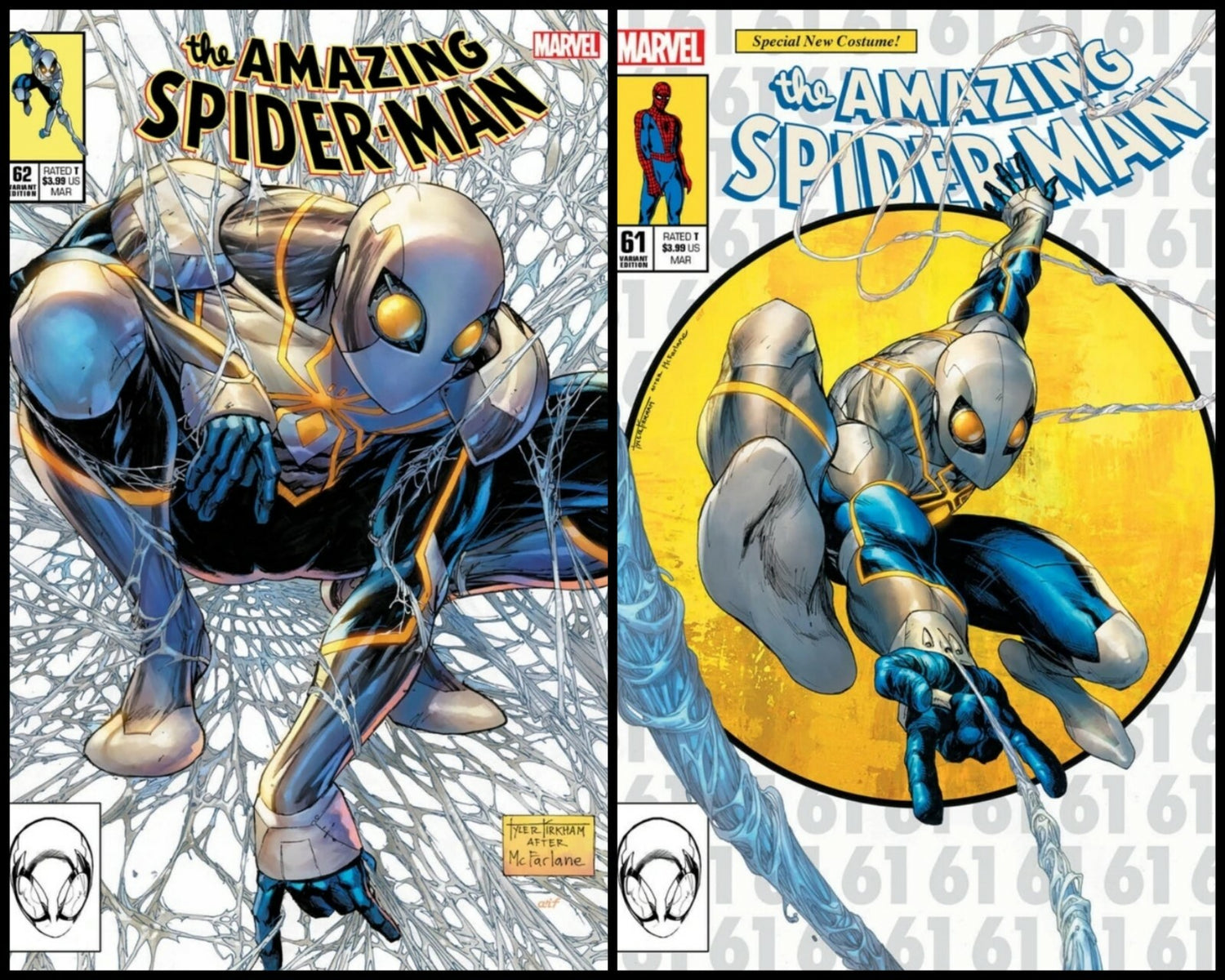 π₯π¨ AMAZING SPIDER-MAN #61 & 62 TRADE KIRKHAM McFarlane Homage New Costume MAR
