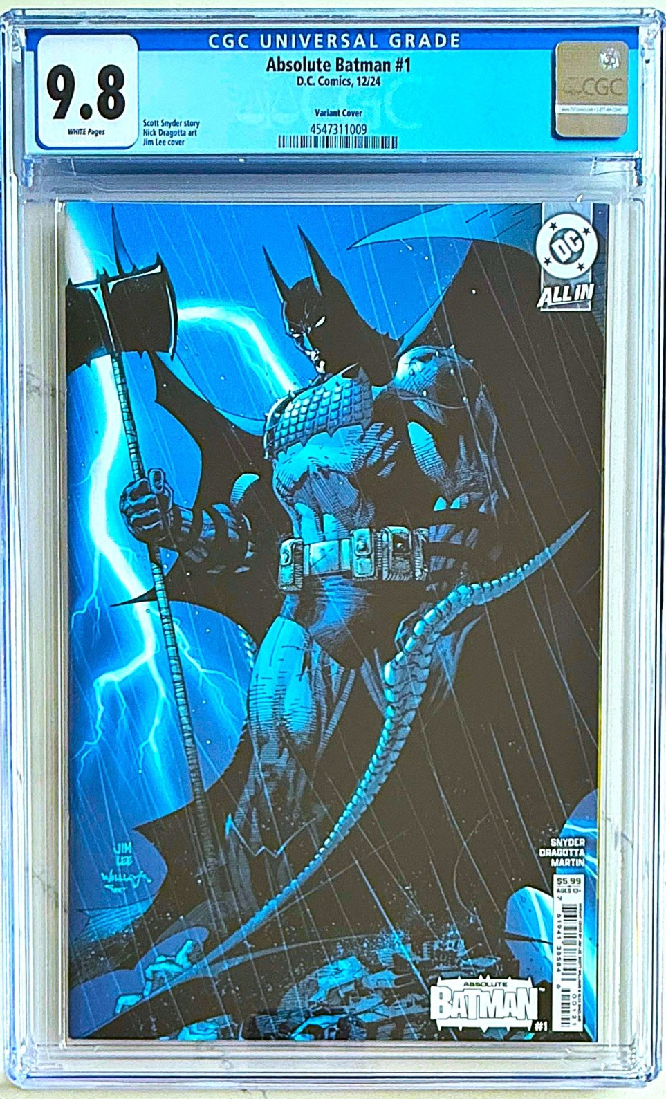 ABSOLUTE BATMAN #1 CGC 9.8 - JIM LEE VARIANT COVER