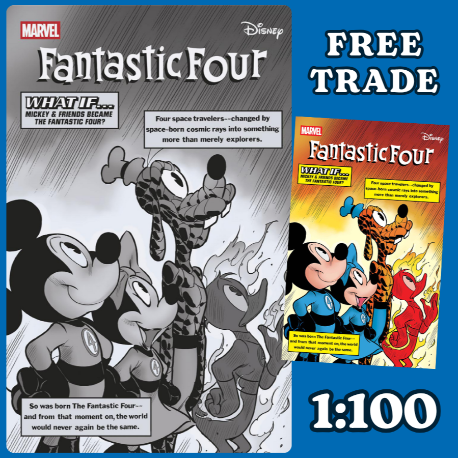 FANTASTIC FOUR 6 π₯ IVAN BIGARELLA B&W DISNEY WHAT IF? HOMAGE 1:100