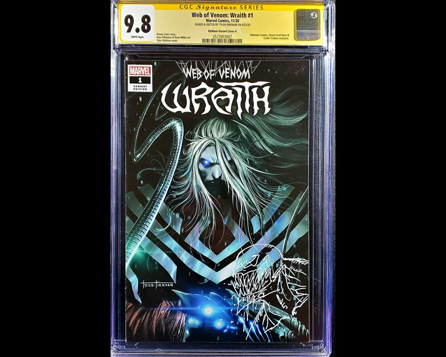 π₯π₯ WEB OF VENOM WRAITH #1 9.8 CGC SS REMARK KIRKHAM TRADE πΈοΈ knull Crain 27