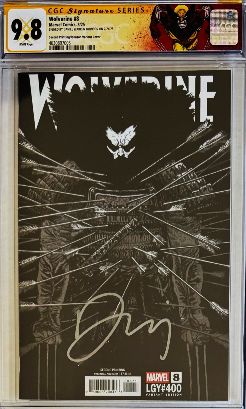 WOLVERINE #8 CGC 9.8 SS 🔥 SIGNED DANIEL WARREN JOHNSON 2ND PRINT LEGACY #400