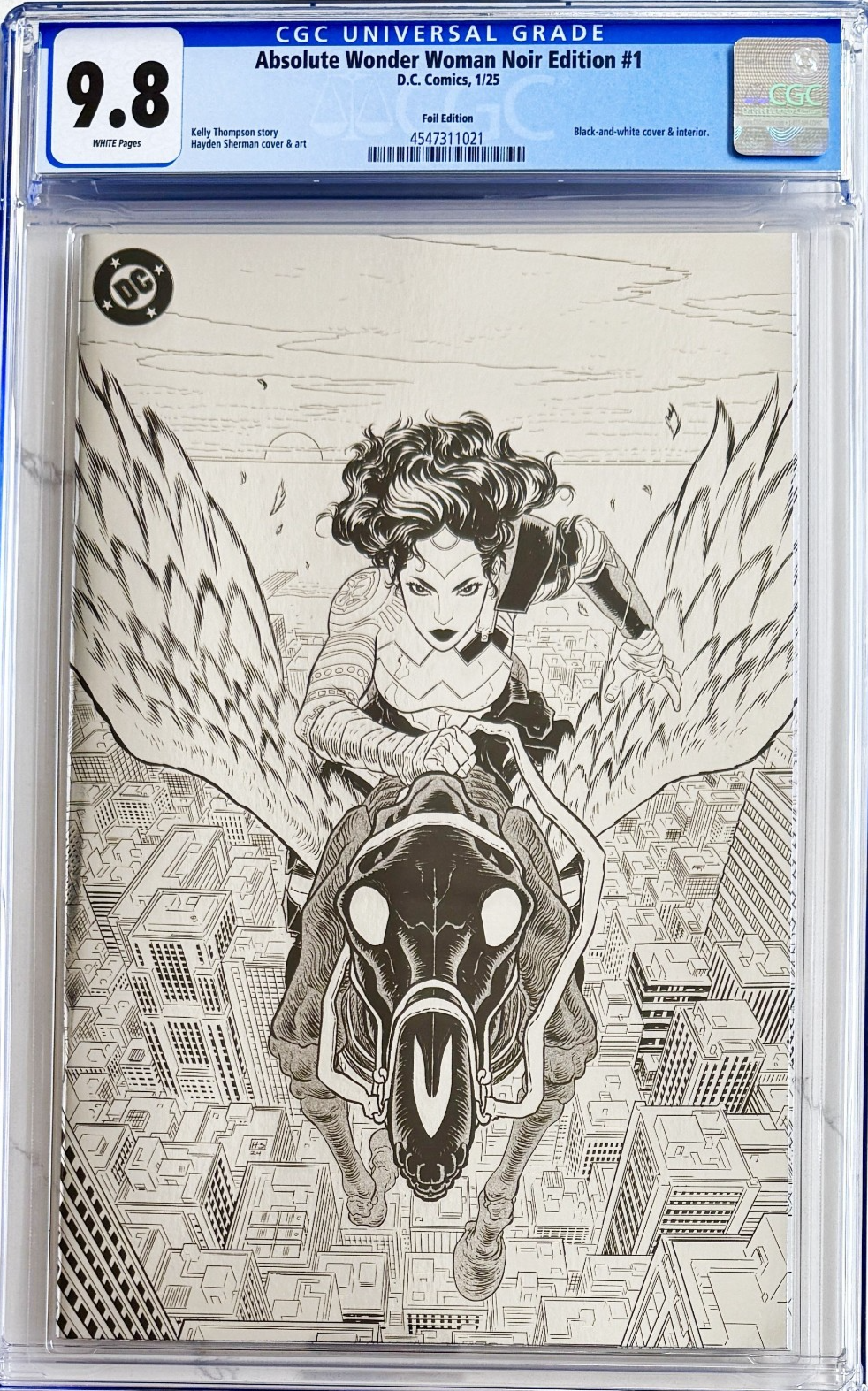 ABSOLUTE WONDER WOMAN NOIR EDITION #1 HAYDEN SHERMAN FOIL VARIANT CGC 9.8