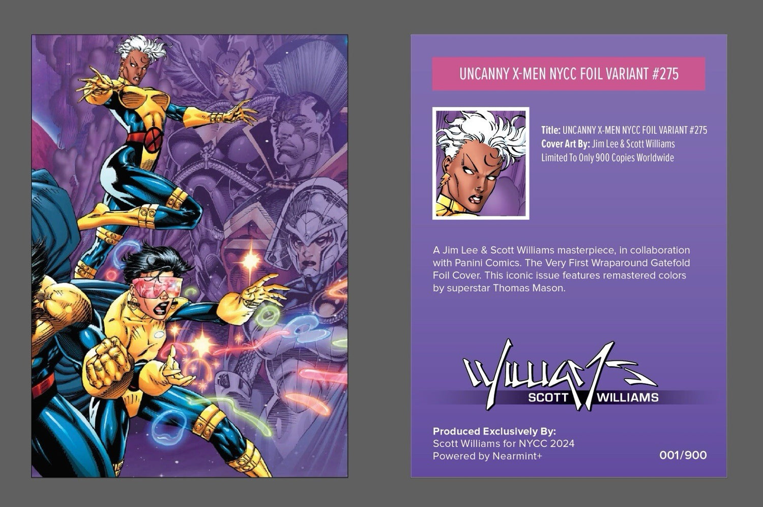 π₯π¨ X-MEN 3, 4, 275, SCOTT WILLIAMS VIRGIN FOIL NYCC 2024 π₯ COA- 3 Pack