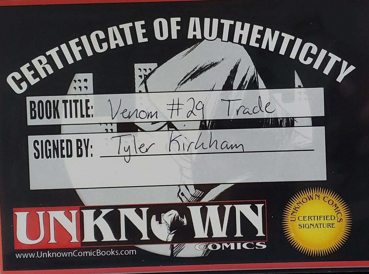 🔥🚨 Venom #29 SIGNED BY Kirkham TRADE Variant W/ COA 🔥Crain virus knull