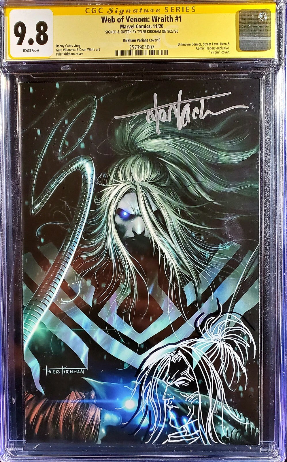๐ฅ WEB OF VENOM WRAITH #1 9.8 CGC SS KNULL REMARK KIRKHAM VIRGIN ๐ธ๏ธ Crain 27
