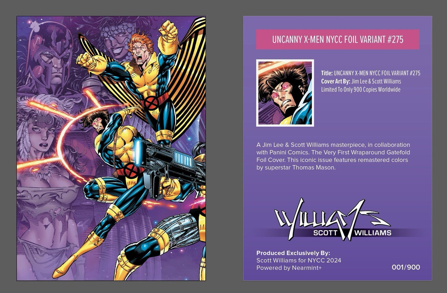 π₯π¨ X-MEN 3, 4, 275, SCOTT WILLIAMS VIRGIN FOIL NYCC 2024 π₯ COA- 3 Pack