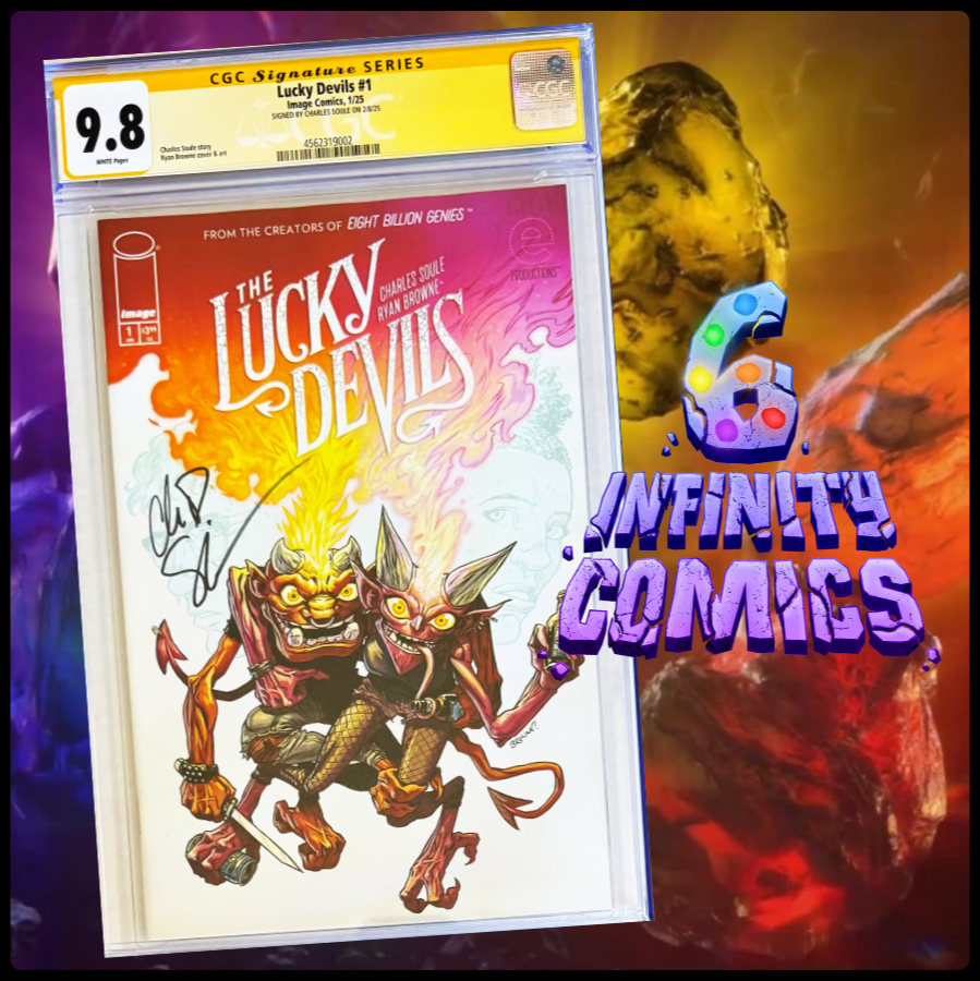 THE LUCKY DEVILS #1 CGC 9.8 SS π₯ RYAN BROWNE SIGNED BY CHARLES SOULE