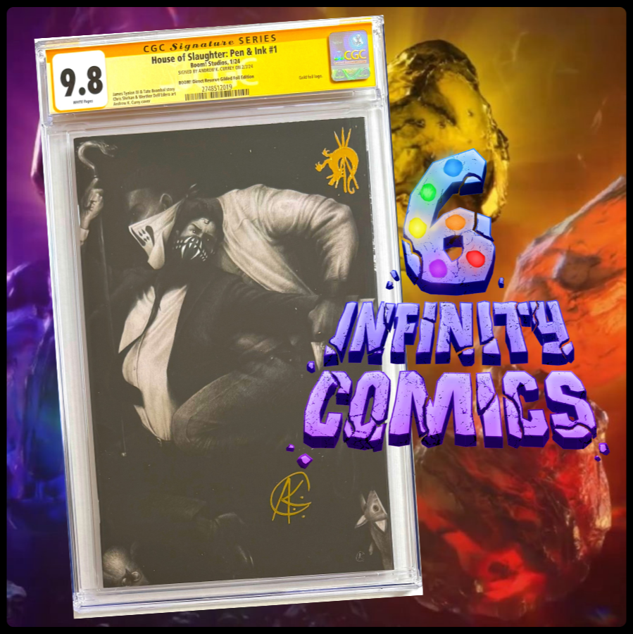 HOUSE OF SLAUGHTER: PEN & INK #1 SS CGC 9.8 π₯SIGNED CURREY GILDED FOIL LTD 100