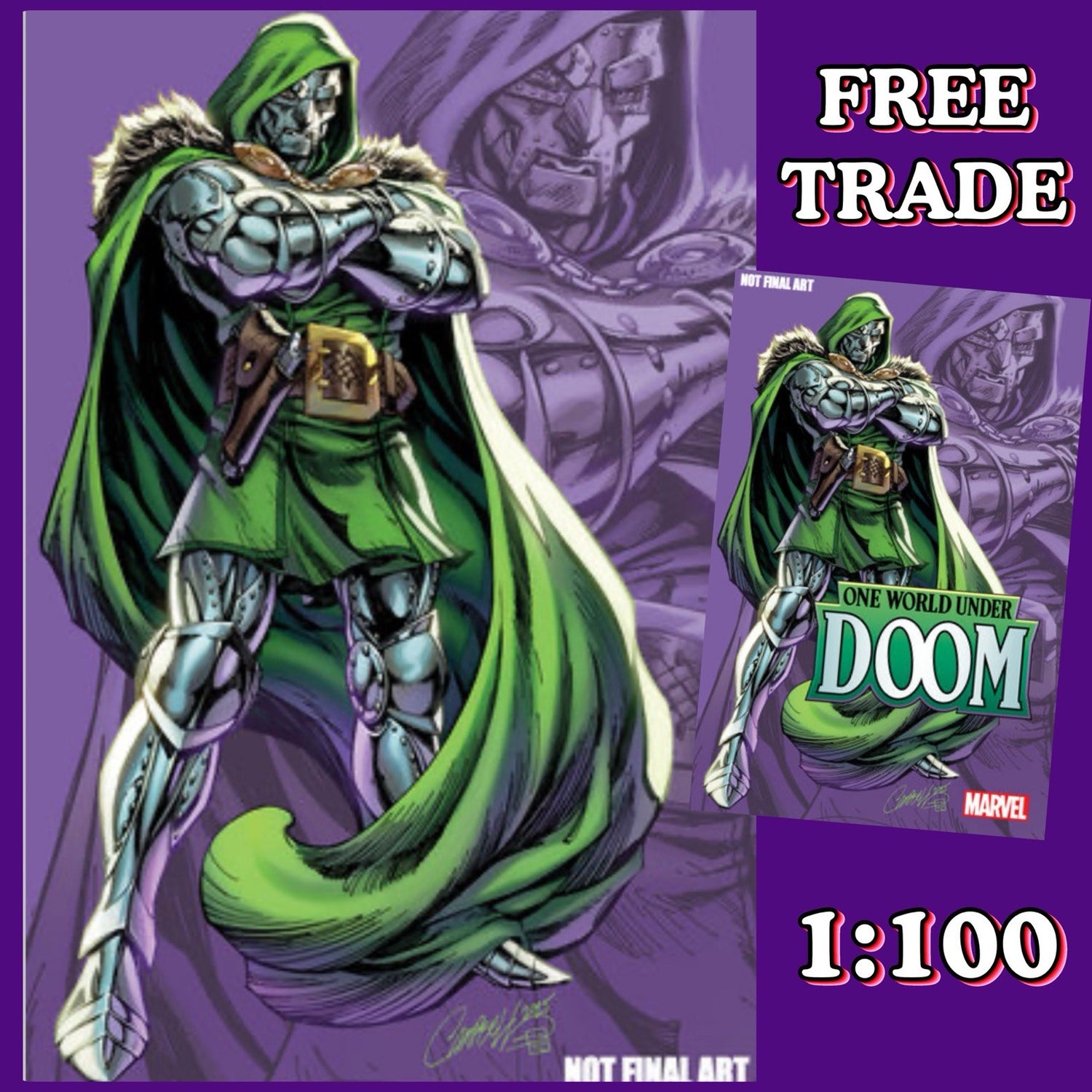 ONE WORLD UNDER DOOM #6 J. SCOTT CAMPBELL 1:100 VIRGIN VARIANT