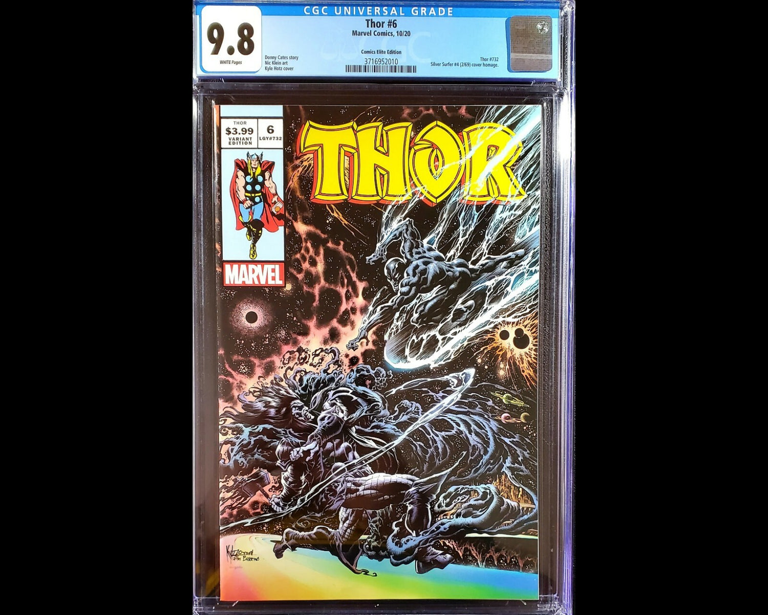 π₯ THOR 6 Kyle Hotz Variant CGC 9.8 Black Winter Silver Surfer 4 Homage - miguel
