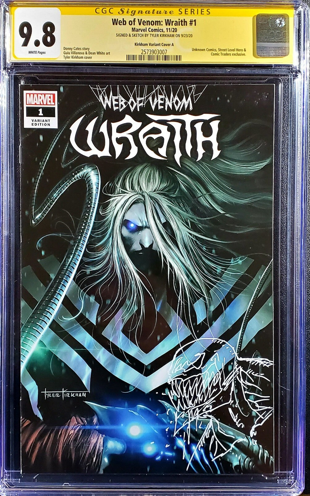 π₯π₯ WEB OF VENOM WRAITH #1 9.8 CGC SS REMARK KIRKHAM TRADE πΈοΈ knull Crain 27