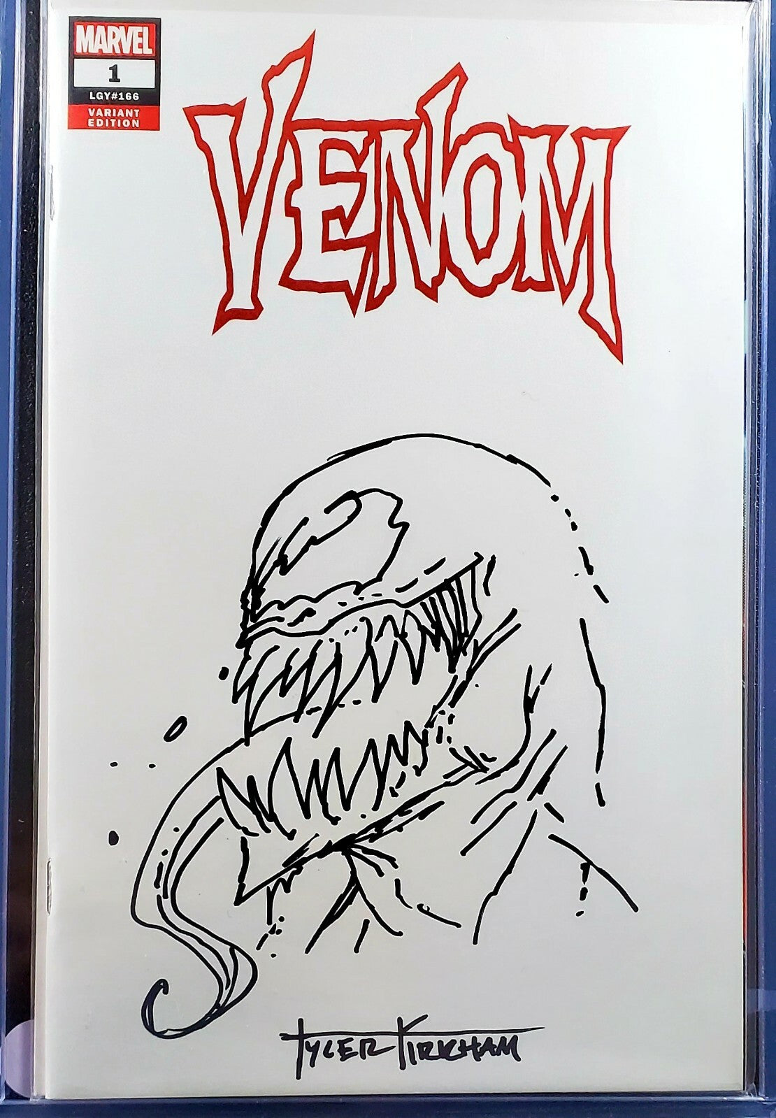 π₯ Venom #1 SIGNED & Sketched Remarked by Kirkham w/ COA π₯πΈ White Venom