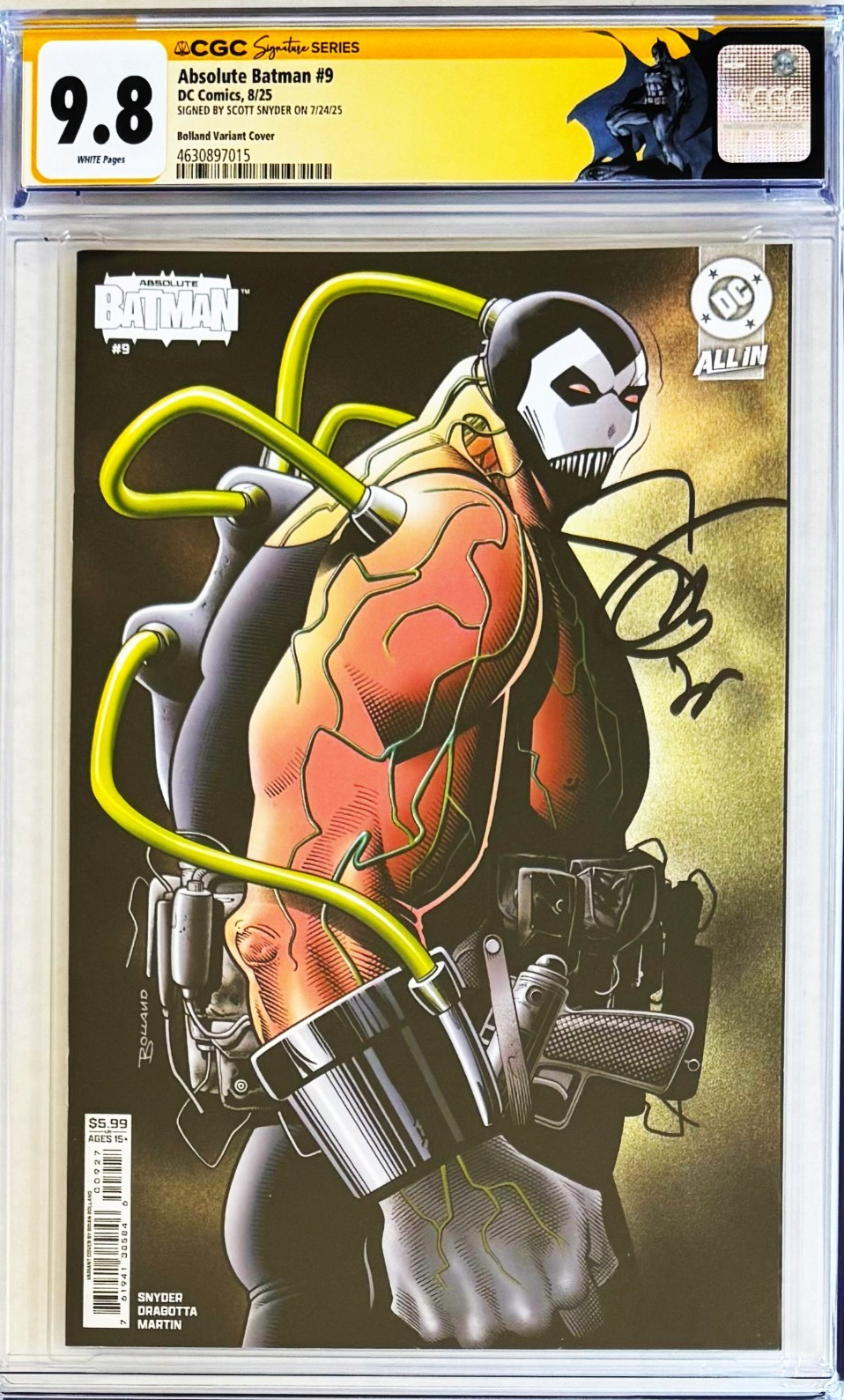 ABSOLUTE BATMAN #9 CGC 9.8 SS🔥SIGNED SCOTT SNYDER - BOLLAND COVER