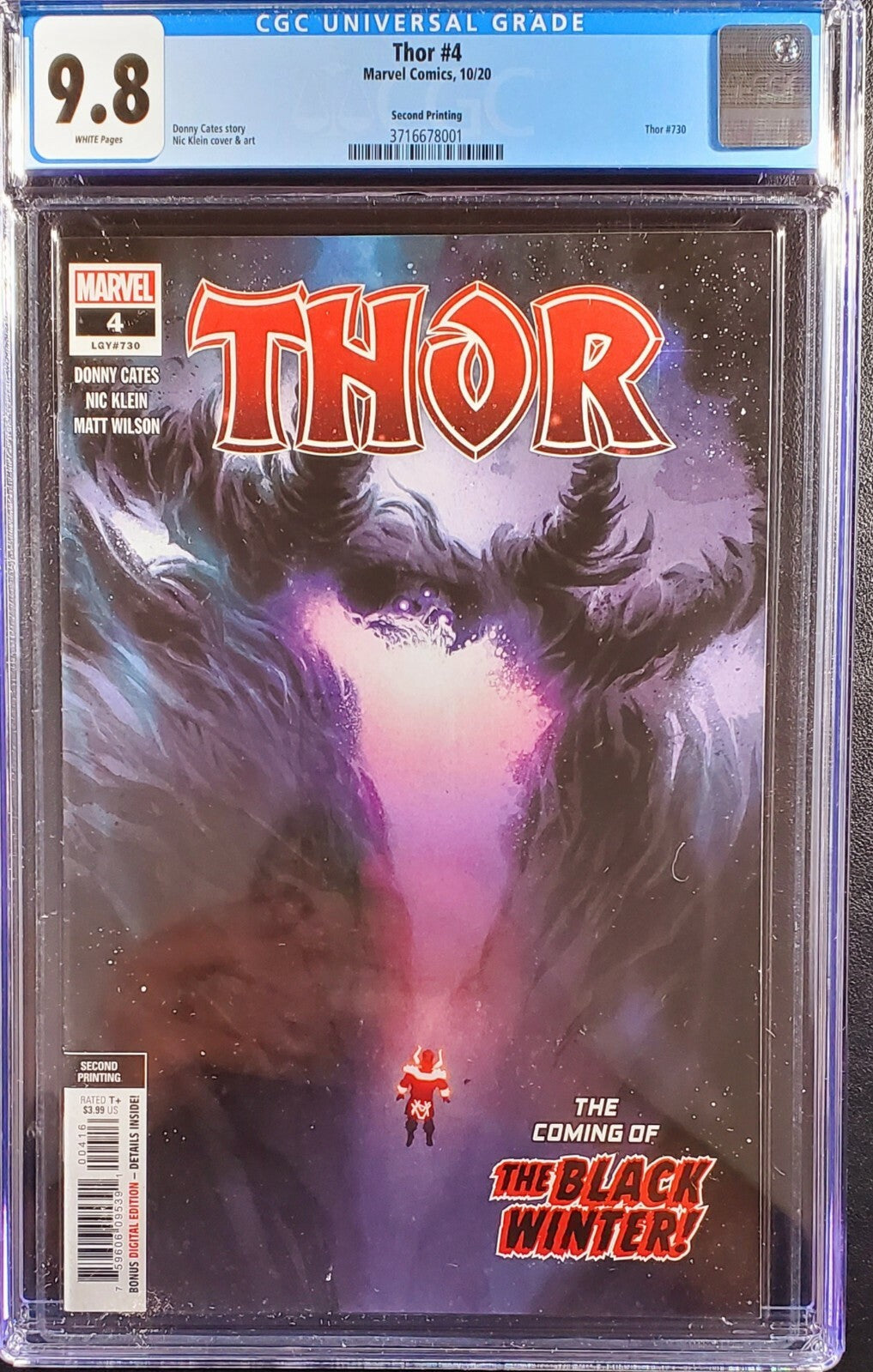 π¨π₯ Thor #4 (2020 Marvel Comics) 2nd Print CGC 9.8 Black Winter 1st appearance