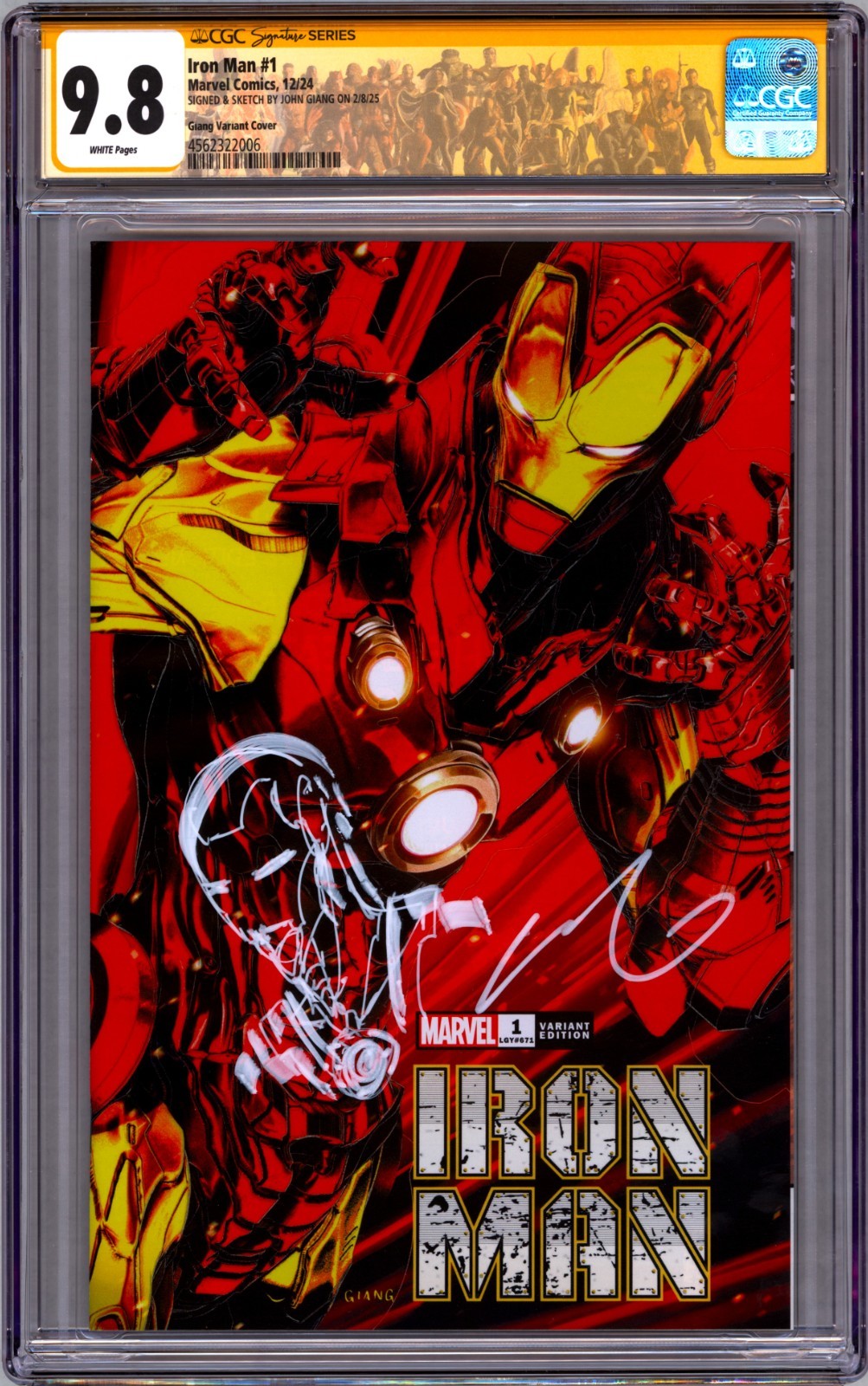 IRON MAN #1 CGC 9.8 SS SIGNED AND REMARKED BY JOHN GIANG đŸ”¥CUSTOM LABEL