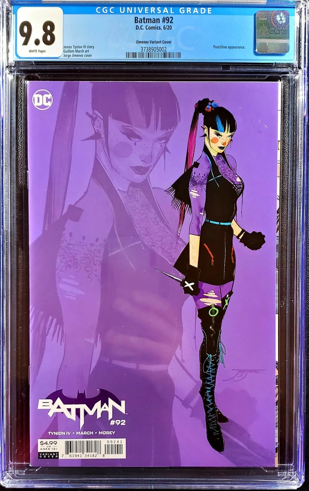 BATMAN #92 VARIANT 1:25 CGC 9.8 JORGE JIMENEZ PUNCHLINE
