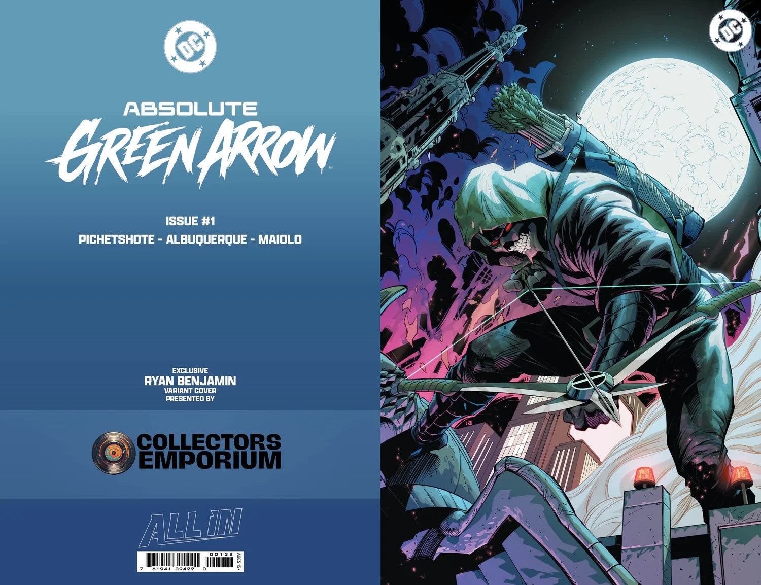 ABSOLUTE GREEN ARROW 1 🔥 RYAN BENJAMIN GLOW-IN-THE-DARK VIRGIN EXCLUSIVE LTD 1K