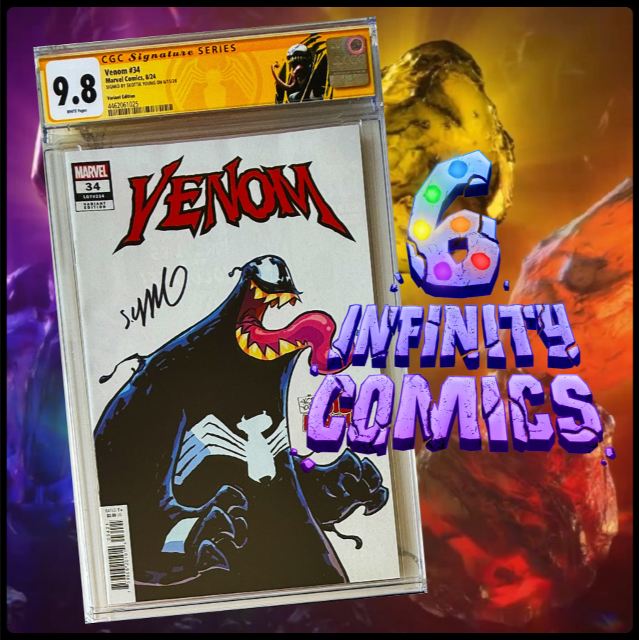 VENOM #34 SS CGC 9.8 🔥 SIGNED BY SKOTTIE YOUNG BIG MARVELS VENOM LABEL