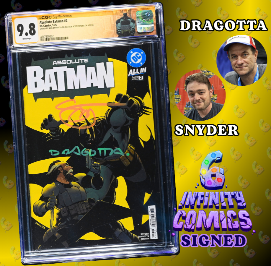 ABSOLUTE BATMAN #2 SS CGC 9.8 🔥 DRAGOTTA COVER SIGNED BY SNYDER & DRAGOTTA