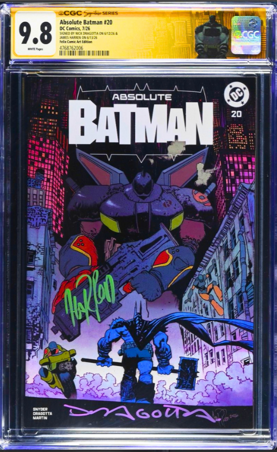 ABSOLUTE BATMAN #20 SS CGC 9.8 🔥 HARREN COVER 2x SIGNED BY HARREN & DRAGOTTA