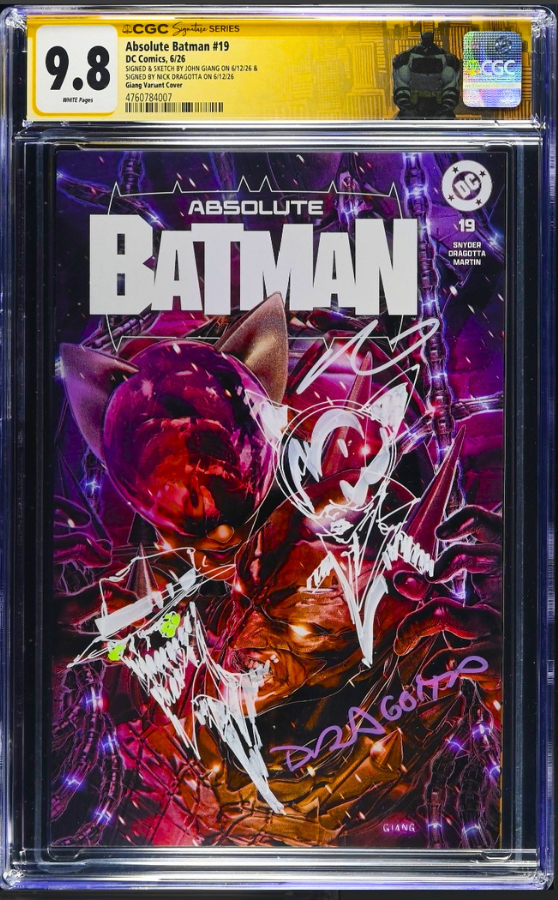 ABSOLUTE BATMAN 19 SS CGC 9.8 🔥 2x REMARQUED & SIGNED GIANG DRAGOTTA