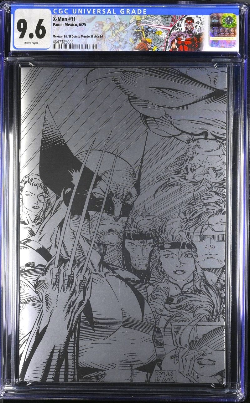 X-MEN #11 CGC 9.6 🔥 MX PANINI JIM LEE SDCC EXCLUSIVE B&W FOIL REPRINT LTD 1000