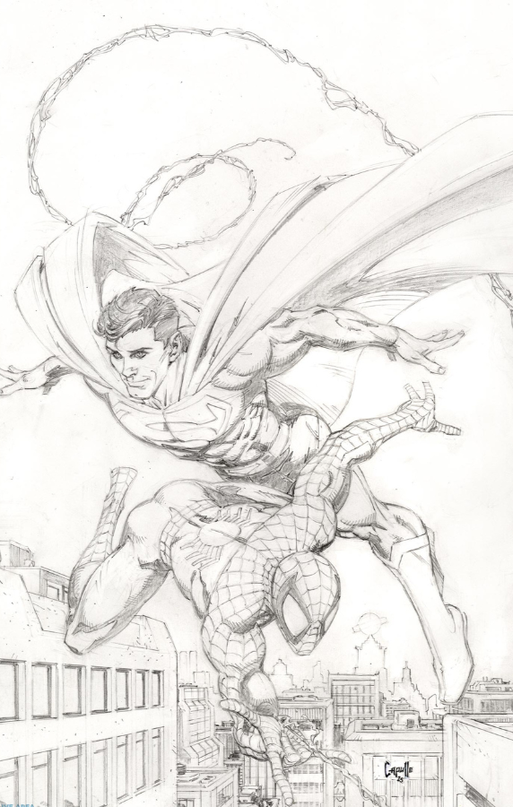 MARVEL/DC: SPIDER-MAN/SUPERMAN #1 🔥 1:200 GREG CAPULLO VIRGIN SKETCH