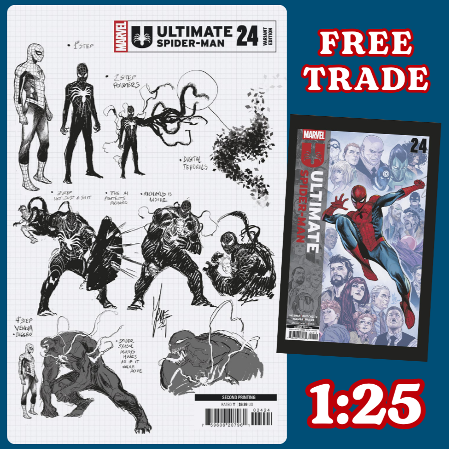ULTIMATE SPIDER-MAN #24 🔥 2ND PRINTING 1:25 MARCO CHECCHETTO DESIGN VARIANT