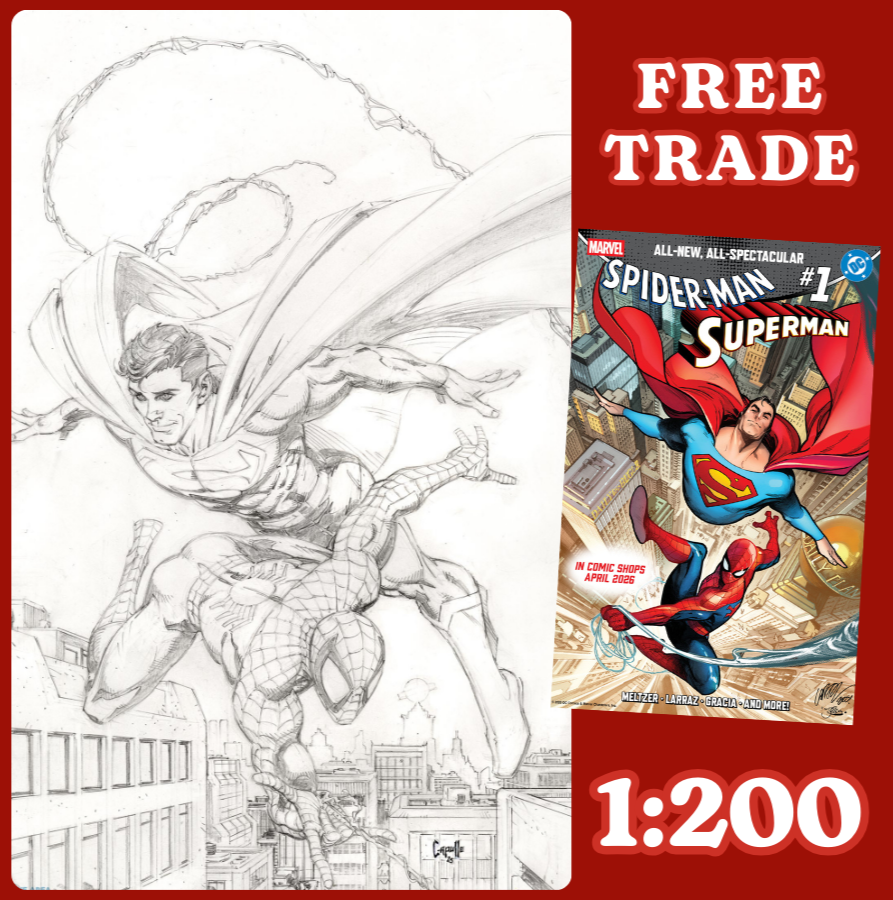 MARVEL/DC: SPIDER-MAN/SUPERMAN #1 🔥 1:200 GREG CAPULLO VIRGIN SKETCH
