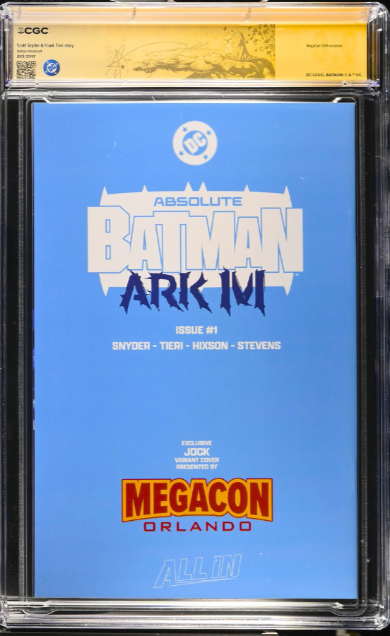 ABSOLUTE BATMAN: ARK-M #1 SS CGC 9.8 🔥 SIGNED AND SKETCH BY JOCK 2ND PRINT