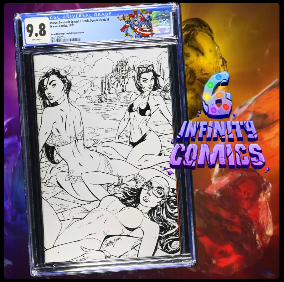 MARVEL SWIMSUIT SPECIAL FRIENDS FOES RIVALS 1 CGC 9.8 🔥 2ND PRINT 1:25 CAMPBELL