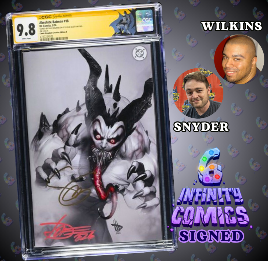 ABSOLUTE BATMAN 18 SS CGC 9.8 🔥 WILKINS VIRGIN 2x SIGNED BY SNYDER AND WILKINS