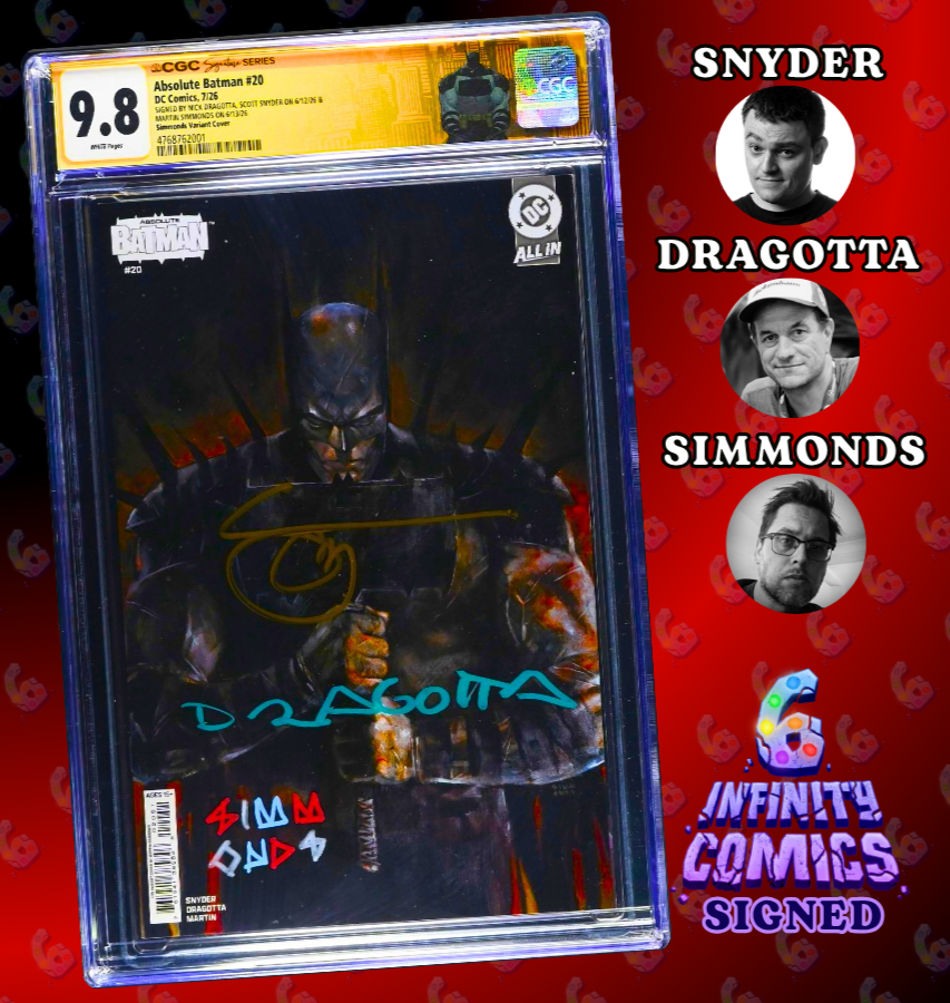ABSOLUTE BATMAN 20 SS CGC 9.8🔥 SIMMONDS 1:25 3xSIGNED SNYDER DRAGOTTA SIMMONDS