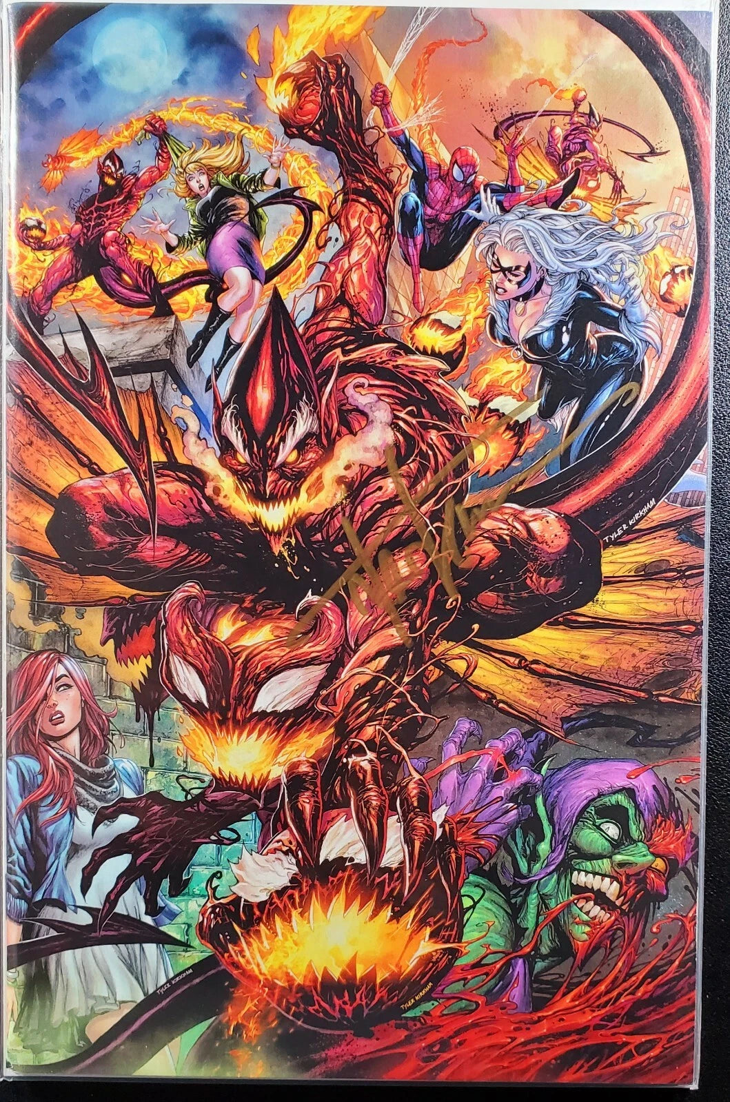 AMAZING SPIDER-MAN #800 SIGNED BY TYLER KIRKHAM VIRGIN CONVENTION RED GOBLIN NEW