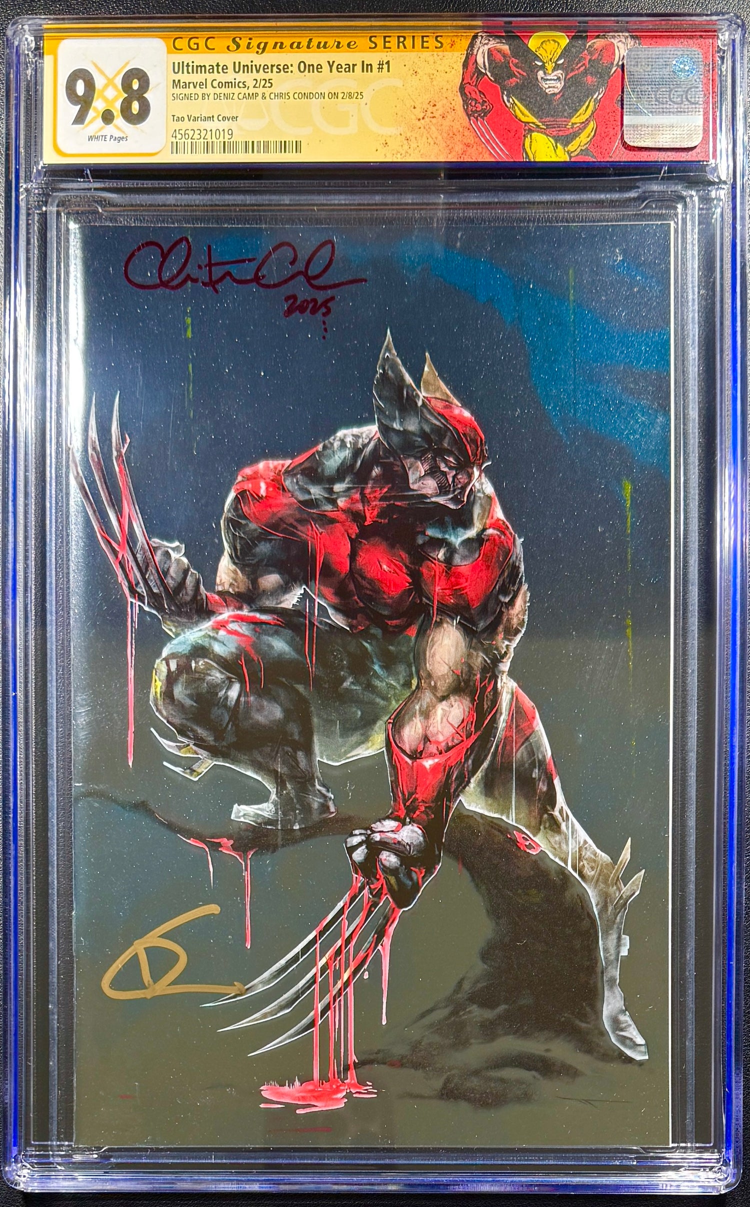 Ultimate wolverine, ultimate universe #1, Chris Condon, DENIZ Camp, Ivan Tao, custom label, custom wolverine label, signed by, double signed, foil, CGC, CGC 9.8, first appearance, 1st appearance, app