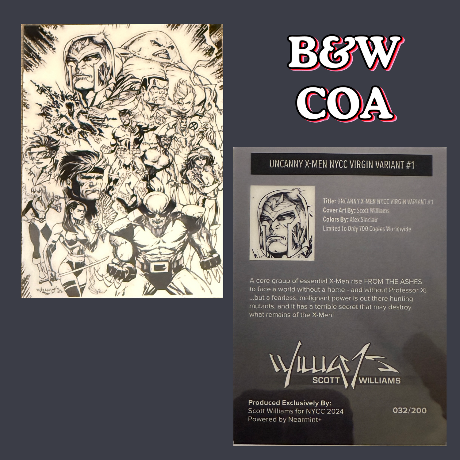 UNCANNY X-MEN NYCC REMASTERED VIRGIN VARIANT #1 CGC 9.8 SS SIGNED BY SCOTT WILLIAMS & ALEX SINCLAIR WITH COA